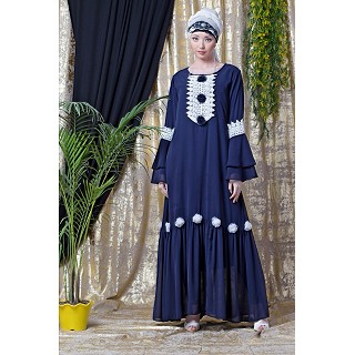 Party wear abaya- Navy Blue